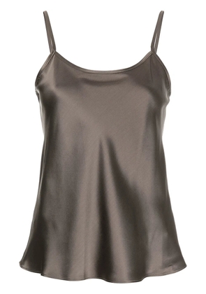 VOZ flared silk vest top - Grey