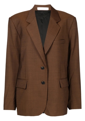 LITKOVSKA colour-block oversized blazer - Brown
