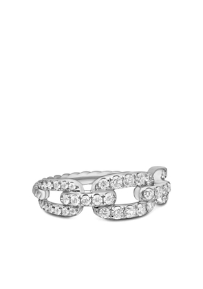 David Yurman 18kt white gold Stax Chain Link diamond ring (7mm) - Silver
