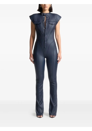 Manière De Voir Annette wax-coated blue jumpsuit