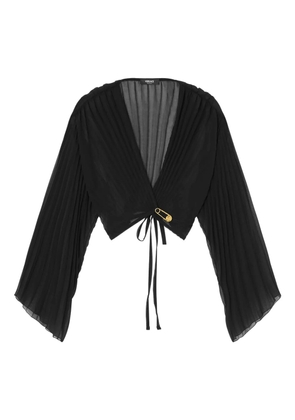 Versace Safety Pin cover-up pleated top - Black