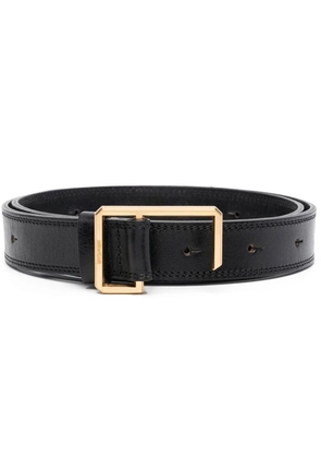 Zadig&Voltaire engraved-logo buckle leather belt - Black