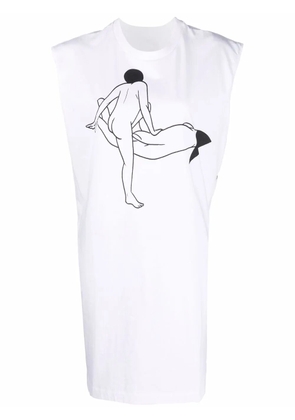 LEMAIRE x Tomaga printed sleeveless T-shirt dress - White
