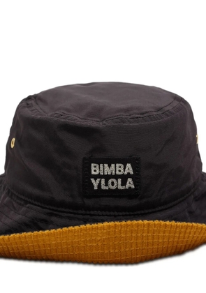 Bimba y Lola logo-patch corduroy-trimmed bucket hat - Black