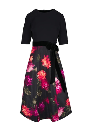 Carolina Herrera chrysanthemum-print midi dress - Black