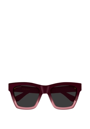 Gucci Eyewear geometric-frame logo sunglasses - Red
