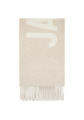 Jacquemus fringed logo scarf - Neutrals