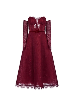 ARAFTU lace bow dress - Red