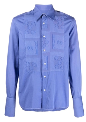 Gianfranco Ferré Pre-Owned 2000s embroidered patches shirt - Blue