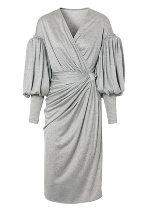 Burberry puff sleeve wrap dress - Neutrals