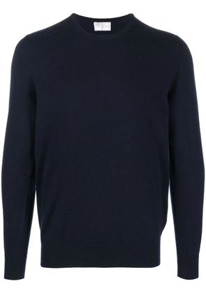 Fedeli long-sleeved ribbed-hem jumper - Blue