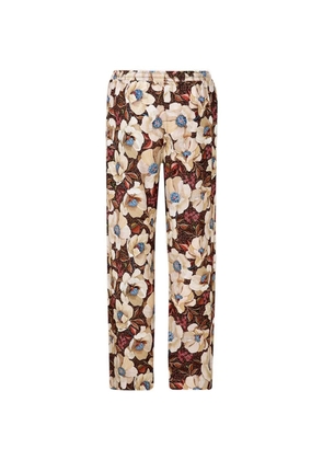 PIP STUDIO floral print trousers loungewear - Brown