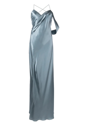 Michelle Mason draped-panel silk gown - Blue