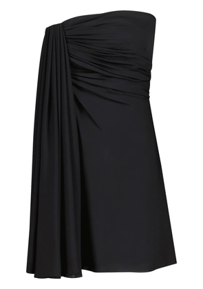 Giambattista Valli draped strapless silk minidress - Black