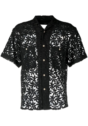 Andersson Bell semi-sheer floral-lace shirt - Black