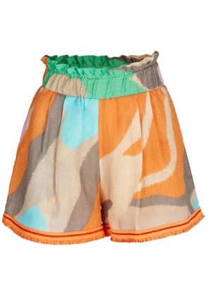 Silvia Tcherassi Giorgio abstract-print shorts - Orange