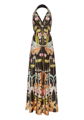 Temperley London graphic-print maxi dress - Black