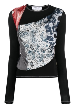 Marine Serre layered long-sleeve T-shirt - Black