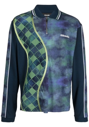 Ahluwalia abstract-print polo shirt - Blue