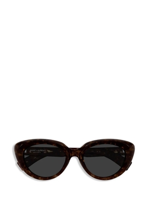Saint Laurent Eyewear cat-eye grey lens sunglasses - Brown