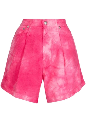R13 tie-dye corduroy shorts - Pink