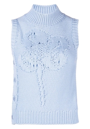 Cecilie Bahnsen Irina floral knitted wool vest - Blue