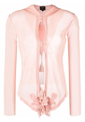Jean Paul Gaultier Pre-Owned 2000s embroidered sheer blouse - Pink