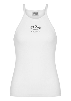 MOSCHINO JEANS cotton blend logo tank top - White