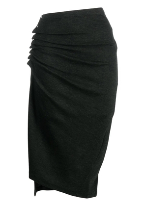 Rabanne asymmetric gathered midi skirt - Green