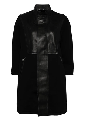 Neil Barrett faux leather-trimmed coat - Black
