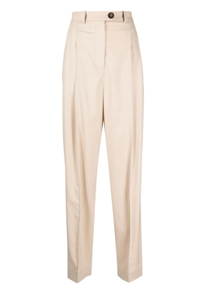 Peter Do pleat-detailing button-fastening tapered trousers - Neutrals