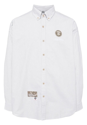 AAPE BY *A BATHING APE® striped cotton shirt - Neutrals