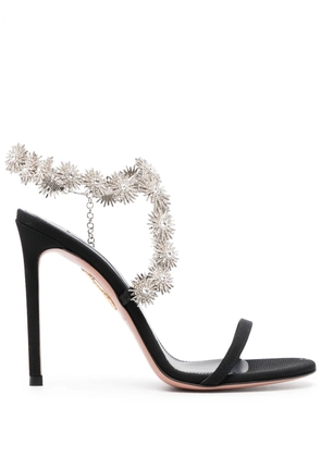 Aquazzura Comet 105mm crystal-embellished sandals - Black