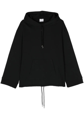 Courrèges logo-patch cotton hoodie - Black