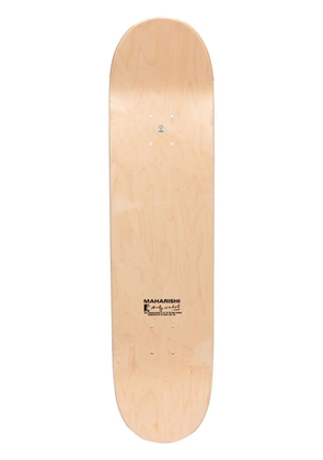 Maharishi logo-print detail skateboard - Brown