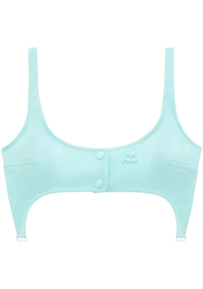 Courrèges bretelles twill bra - Blue