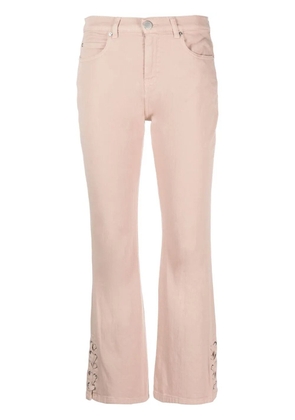 PINKO lacing-detail logo-patch bootcut jeans