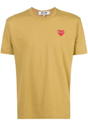 Comme Des Garçons Play heart application T-shirt - Yellow