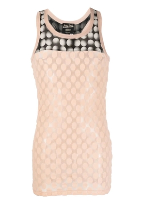 Jean Paul Gaultier Pre-Owned 2000s polka-dot sheer tank top - Neutrals