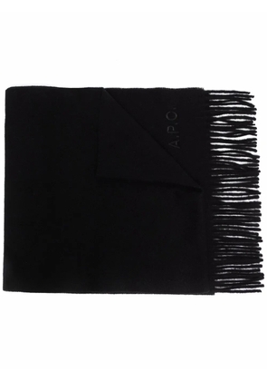 A.P.C. logo-embroidered wool scarf - Black