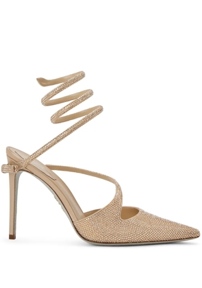 René Caovilla Margot rhinestone-embellished pumps - Gold