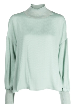 Lorena Antoniazzi high-neck wide-sleeves jumper - Green