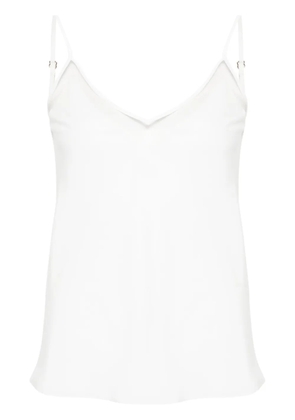 NISSA V-neck crepe de chine tank top - White
