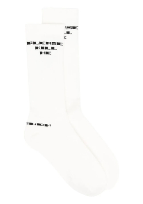 Rick Owens DRKSHDW graphic print knee-high socks - White