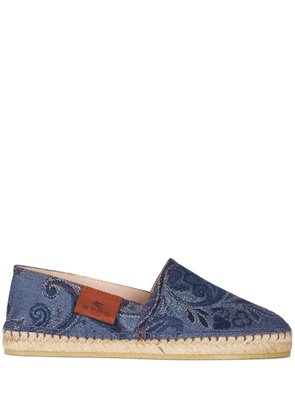 ETRO paisley-print denim espadrilles - Blue