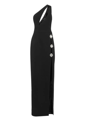 Philipp Plein brooch-embellished cady maxi dress - Black