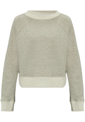 Victoria Beckham logo-embroidered boat-neck sweatshirt - Grey
