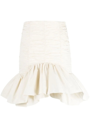 Patou peplum-hem high-waisted skirt - Neutrals