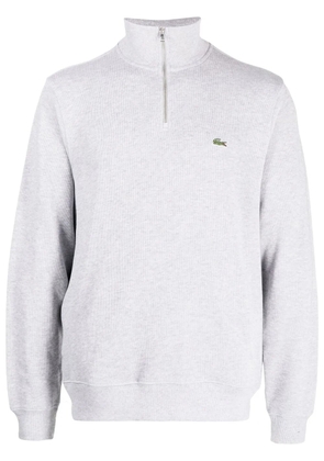 Lacoste high-neck fine-ribbed sweatshirt - Grey
