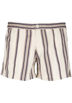 Marrakshi Life striped elasticated-waist shorts - White